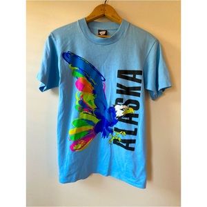 VibtAge 80s Alaska painted eagle single stitch graphic tee.